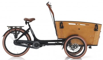 Qivelo Curve 3 540Wh 36V - elektrische bakfiets - zwart/bruin