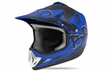 KIMO BRO Kinder Crosshelm Helm Sport Mat-Blue