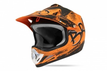 KIMO BRO Kinder Crosshelm Helm Sport Mat-Orange